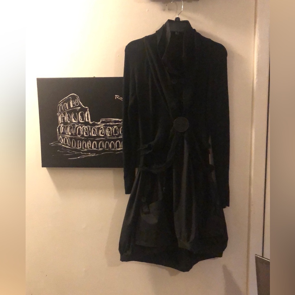 Urban Street Fashion Black Dress with attached Knit Sweater
